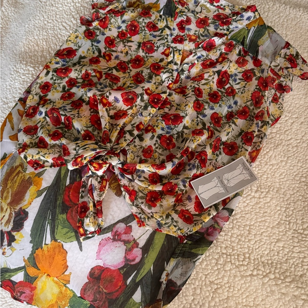 Fig & Flower by Anthropologie size S NWT Floral Print Women's Top - Picture 3 of 8